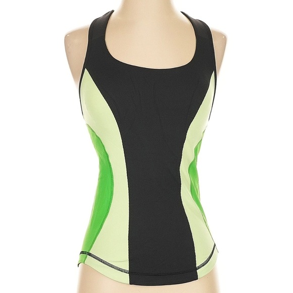 Lululemon Green & Black Mesh Cardio Kick Tank Women’s Size 2 XS - Picture 6 of 10